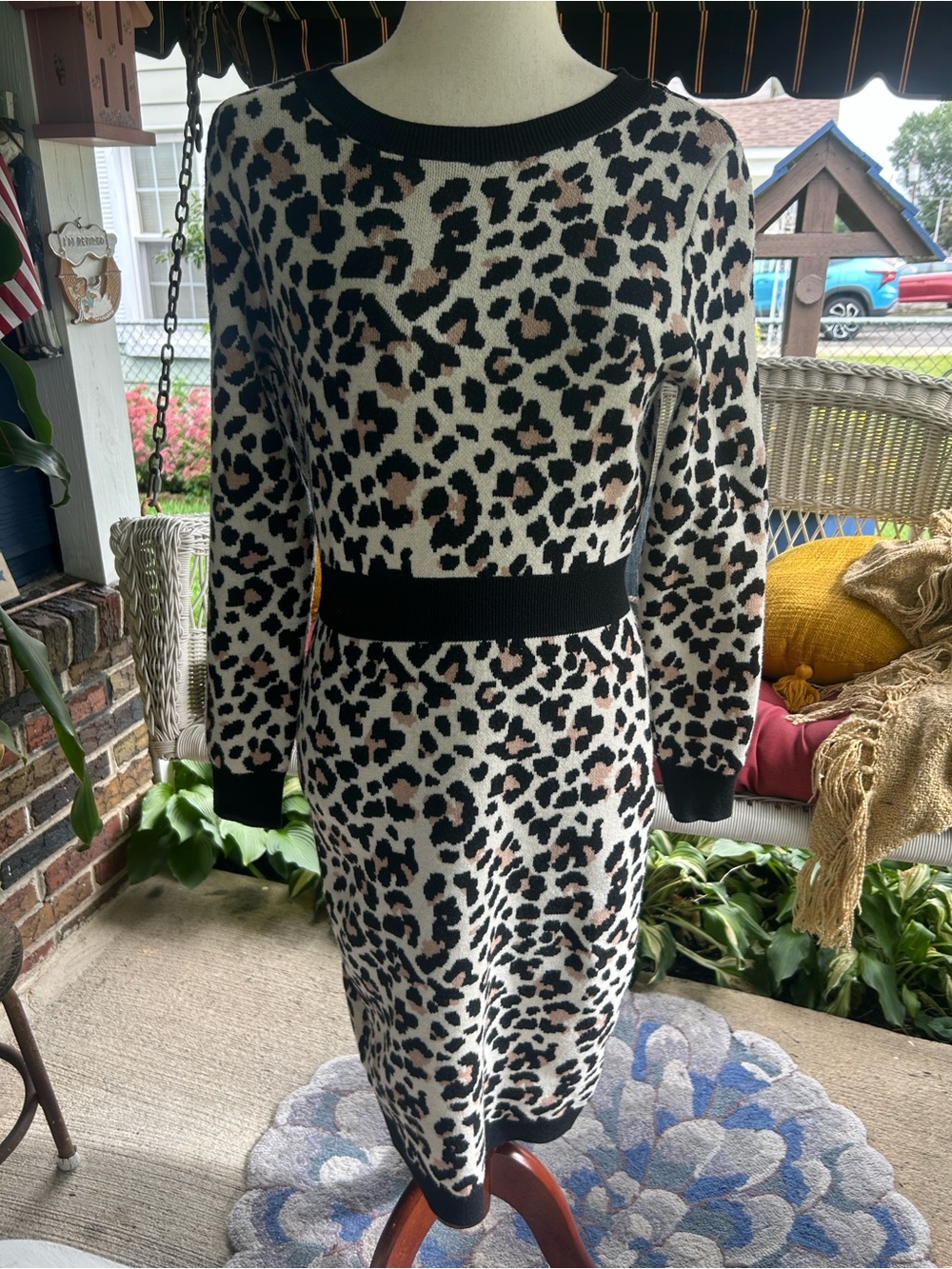 Olive + Oak Leopard Print Knit Dress